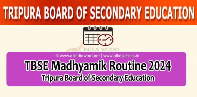 Tripura Board 10th Class Date Sheet 2024 PDF Download